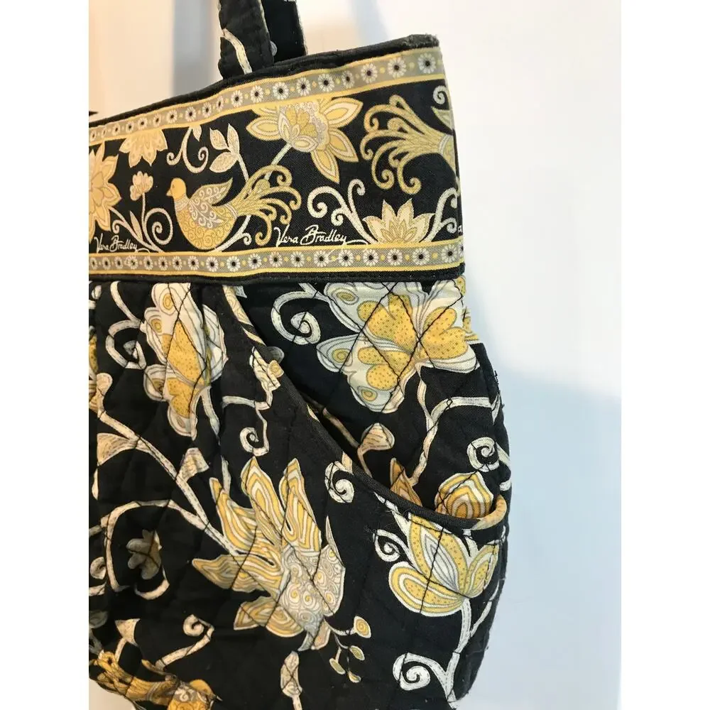 Vera Bradley Retired Yellow Bird Pattern Morgan Shoulder Bag Tote